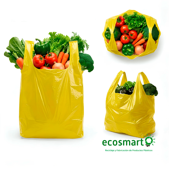 Bolsa Tipo Camiseta Color Amarillo - 60cmx70cm - 100 unidades 5