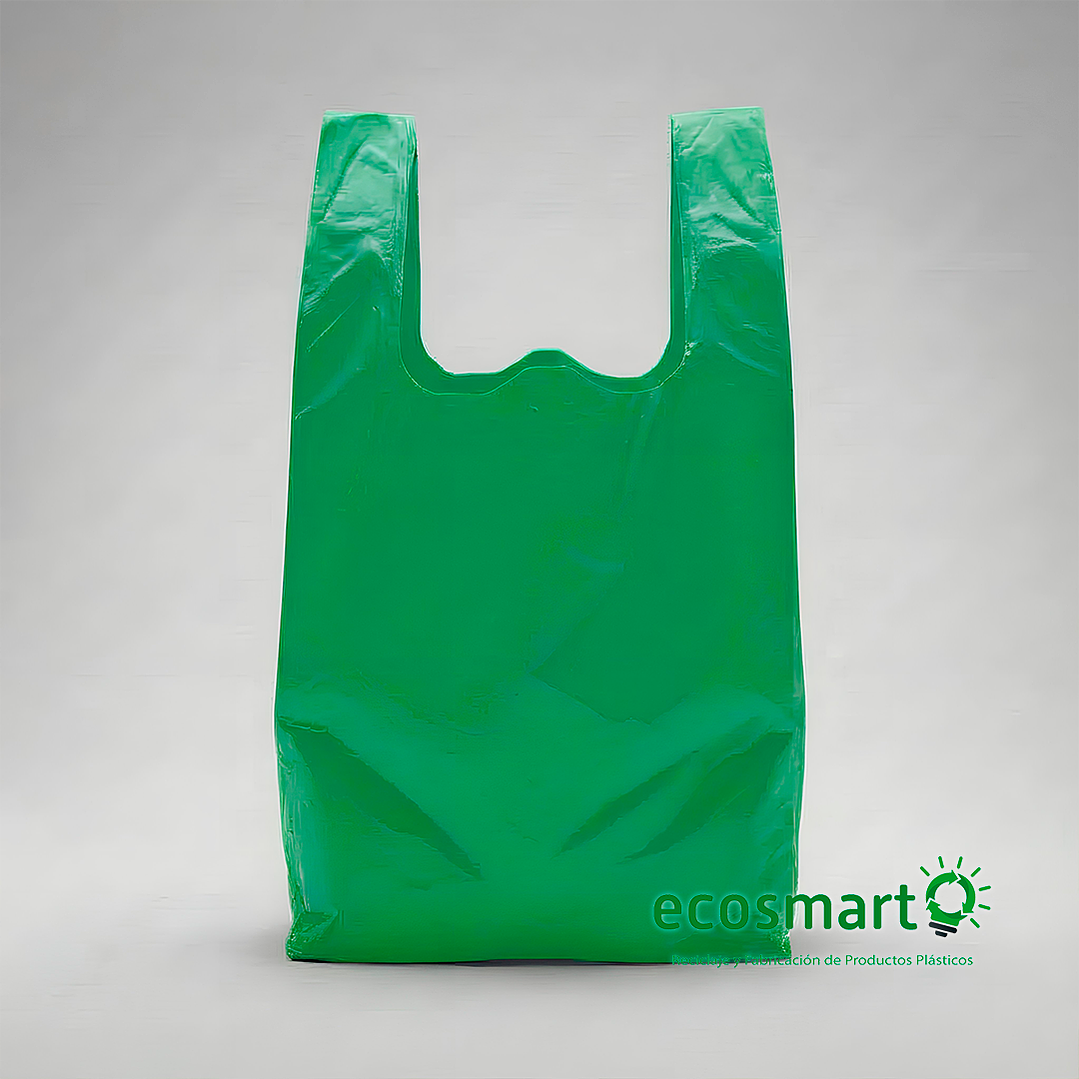 Bolsa Tipo Camiseta Color Verde - 50cmx60cm - 100 unidades 1