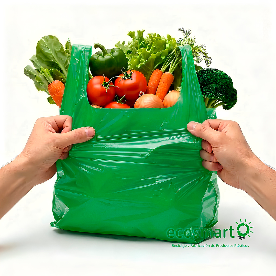 Bolsa Tipo Camiseta Color Verde - 40cmx50cm - 100 unidades 5