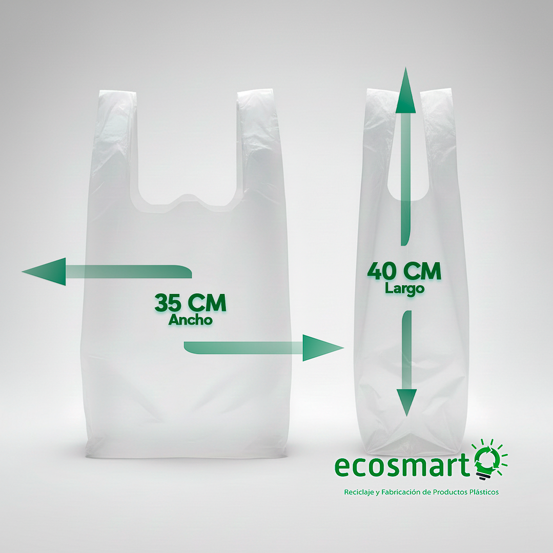 Bolsa Tipo Camiseta Color Blanca - 35cmx40cm - 100 unidades 2