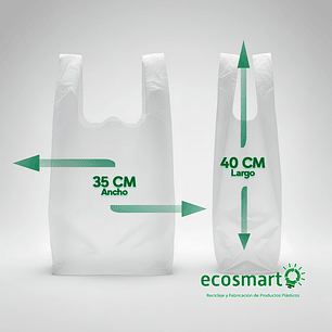 Bolsa Tipo Camiseta Color Blanca - 35cmx40cm - 100 unidades