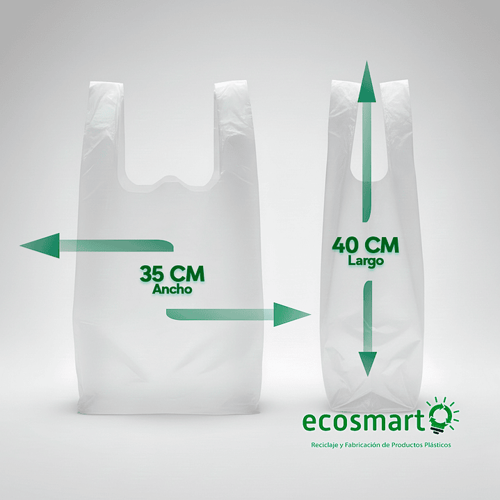 Bolsa Tipo Camiseta Color Blanca - 35cmx40cm - 100 unidades 2