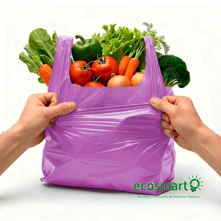 Bolsa Tipo Camiseta Color Lila - 33cmx40cm - 100 unidades 5