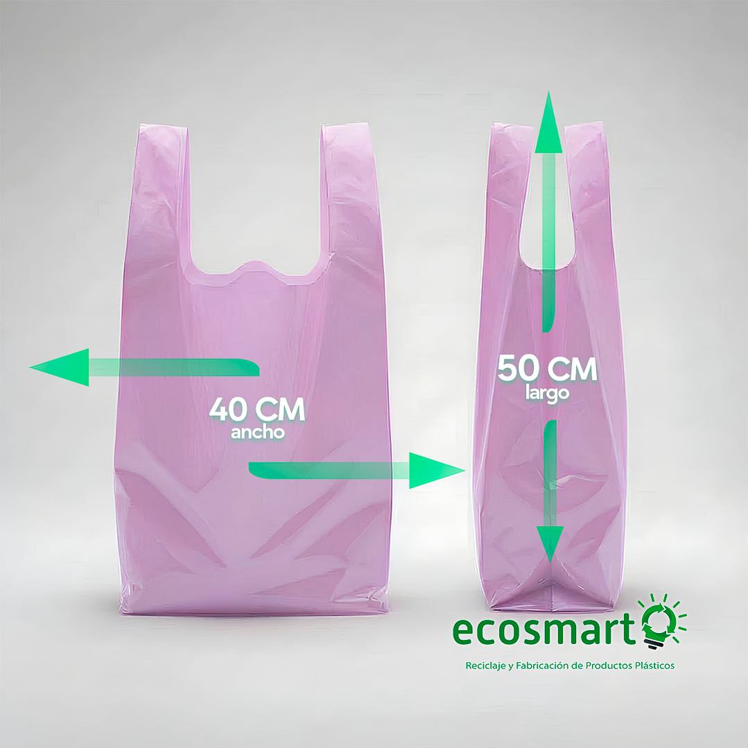 Bolsa Tipo Camiseta Color Lila - 40cmx50cm - 100 unidades 2