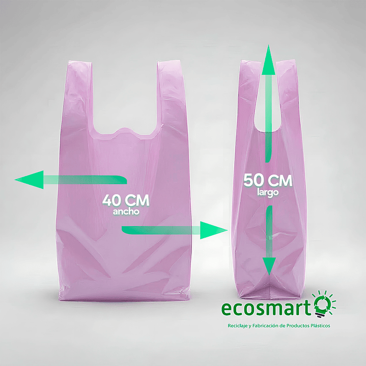 Bolsa Tipo Camiseta Color Lila - 40cmx50cm - 100 unidades 2