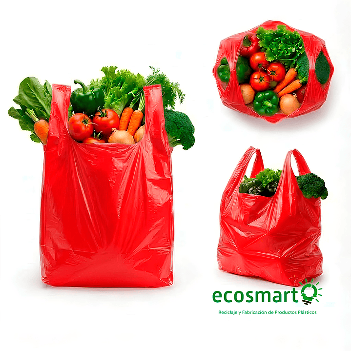 Bolsa Tipo Camiseta Color Rojo - 60cmx70cm - 100 unidades 3