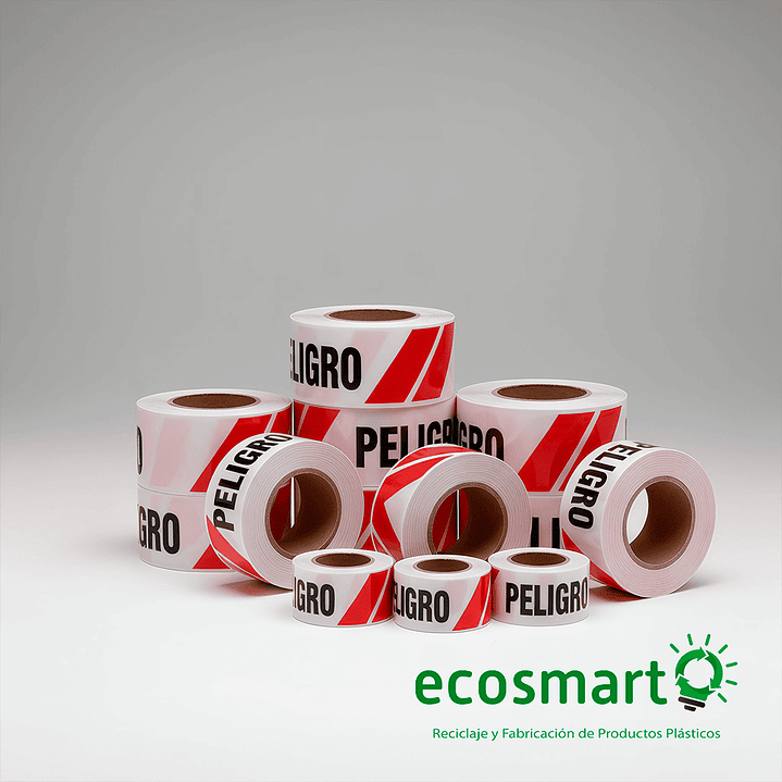 Cinta Peligro - Rollo 350 Metros - Color ROJO - BLANCO 3