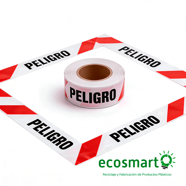 Cinta Peligro - Rollo 350 Metros - Color ROJO - BLANCO 5