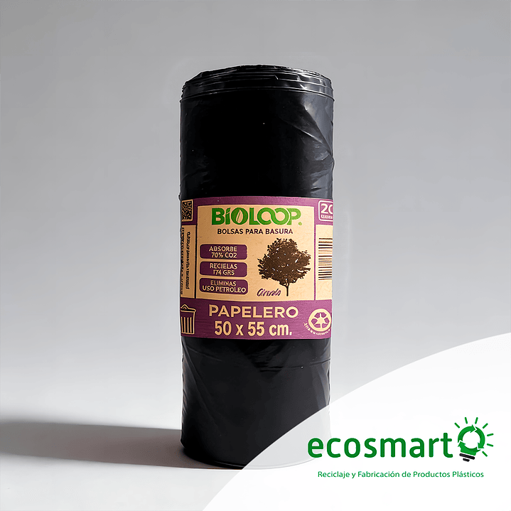 Bolsa de Basura Bioloop Papelero <br> 50x55 - Rollo 20 unidades 1