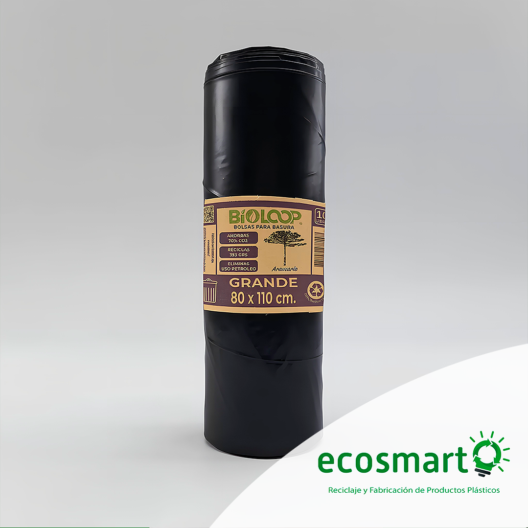 Bolsa de Basura Bioloop Grande <br> 80x110 - Rollo de 10 unidades 1