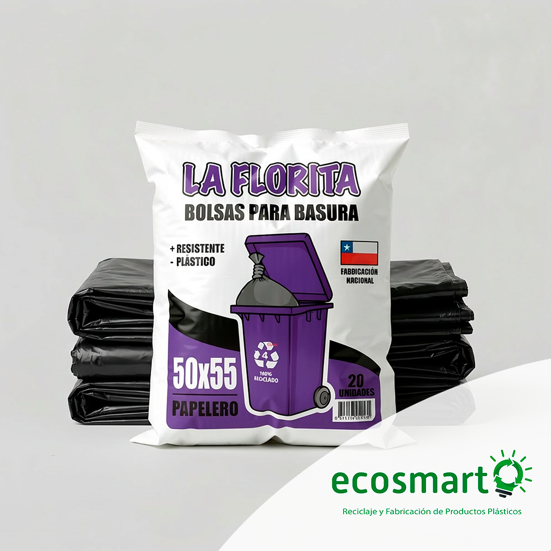 Bolsa de Basura La Florita Plana - Papelero 50x55 - Paquete de 20 unidades 1