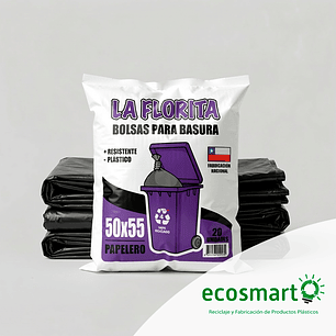 Bolsa de Basura La Florita Plana - Papelero 50x55 - Paquete de 20 unidades