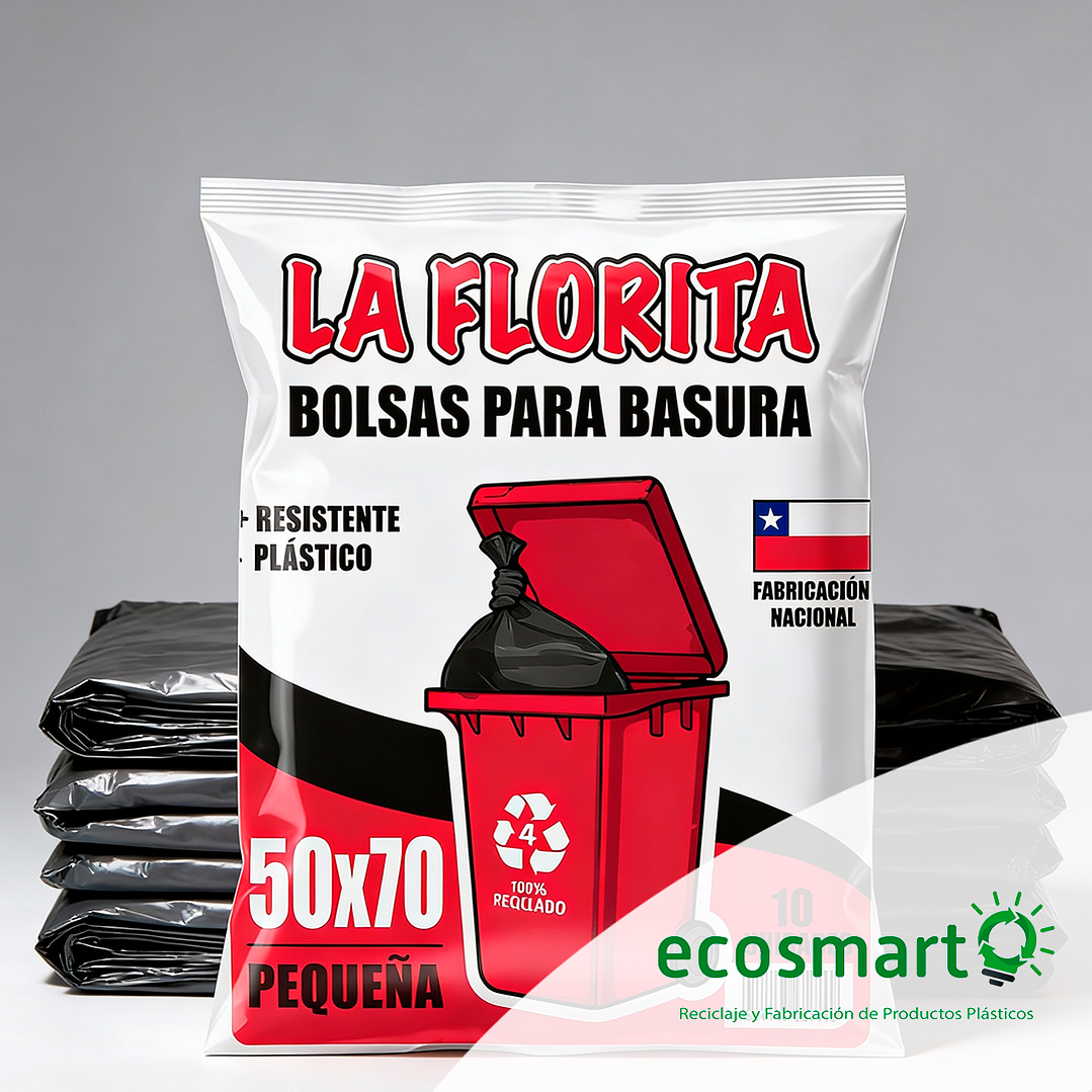 Bolsa de Basura La Florita Plana Pequeña - 50x70 - Paquete de 10 unidades 1