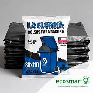Bolsa de Basura La Florita Grande - 80x110 - Paquete de 10 unidades