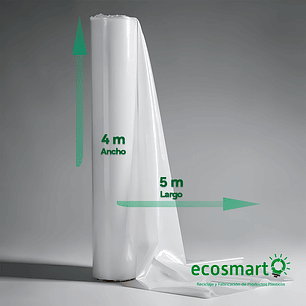 Manga Plastica Transparente  4x5 mts, 20 mt2 100 micras