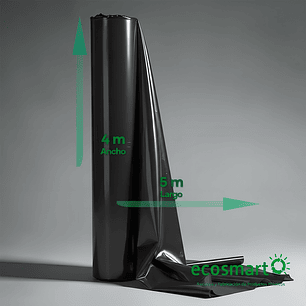 Manga Plastica Negra 4x5 mts, 20 mt2 100 micras