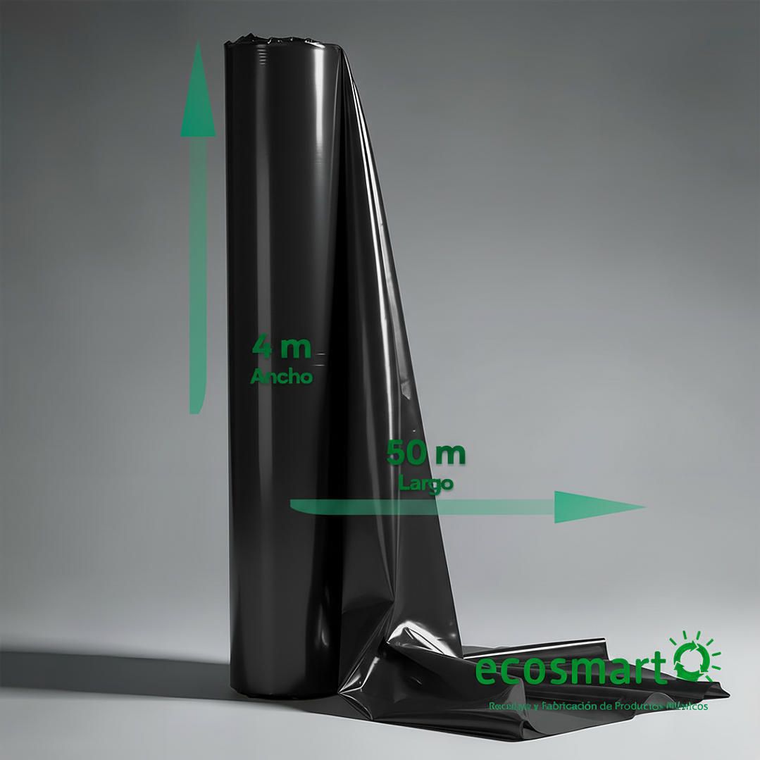 Manga Plastica Negra 4x50 mts, 200 mt2 100 micras 2