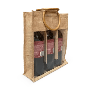 Bolsa de yute 3 botellas