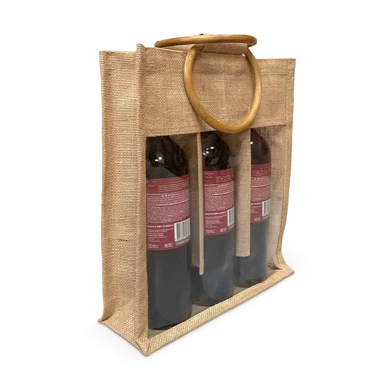 Bolsa de yute 3 botellas 1