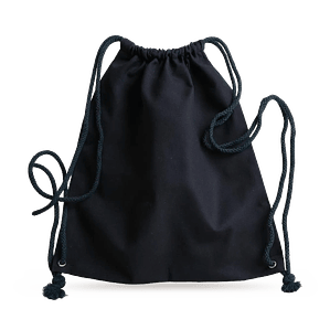 Mochila morral de algodón 42 x 38 cm Negro