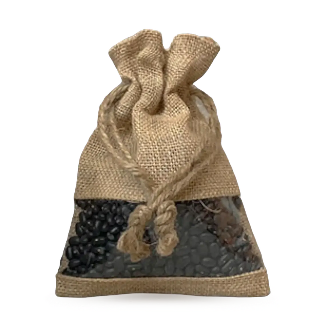 Saco de yute 14 x 19 cm con ventana 1
