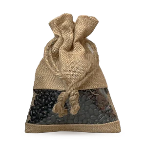 Saco de yute 14 x 19 cm con ventana