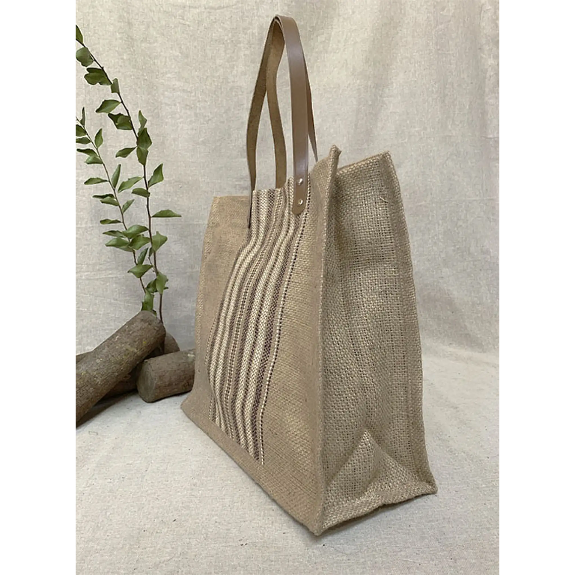 Bolsa de arpillera de yute 36 x 40 x 15 cm 2