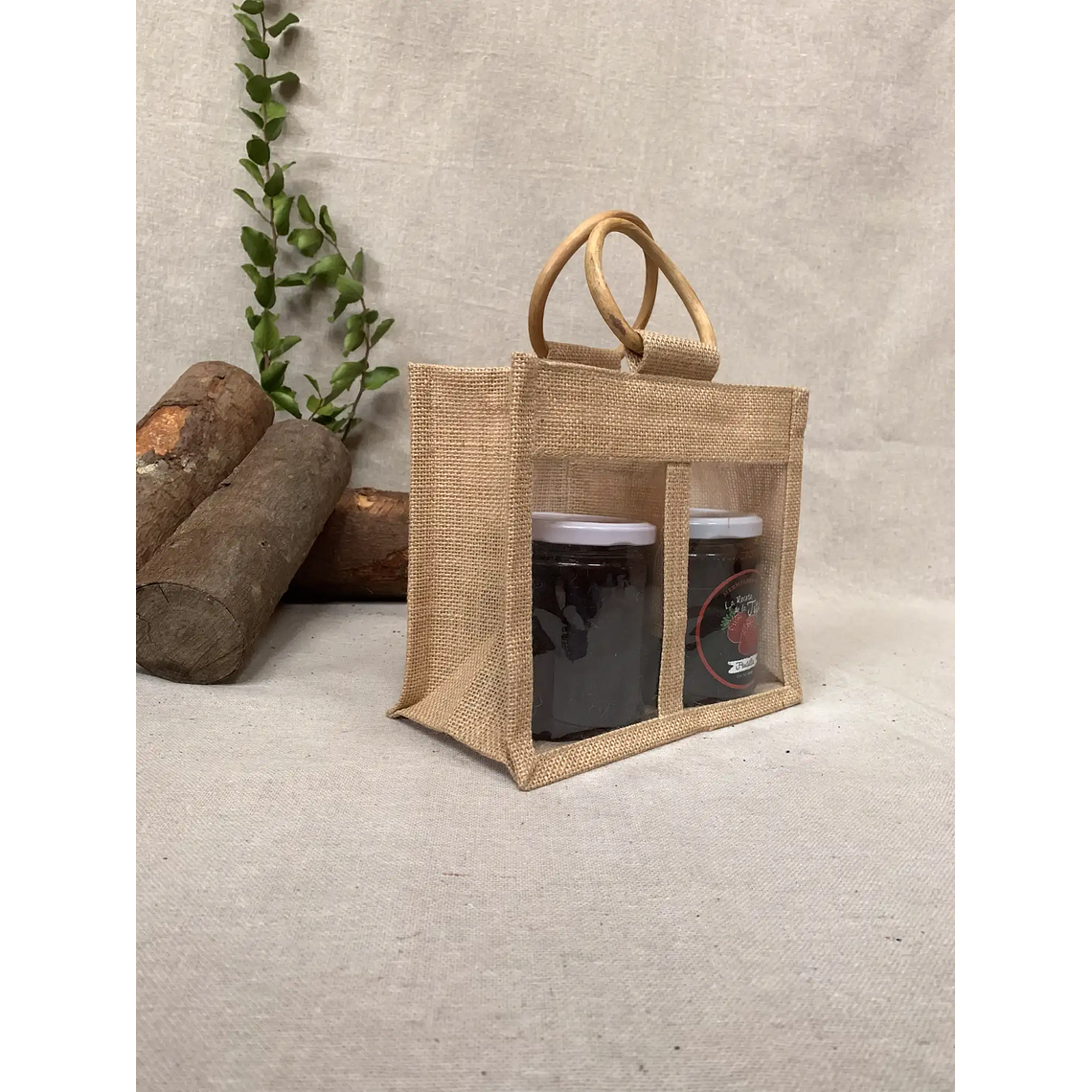 Bolsa de yute 2 frascos M 3
