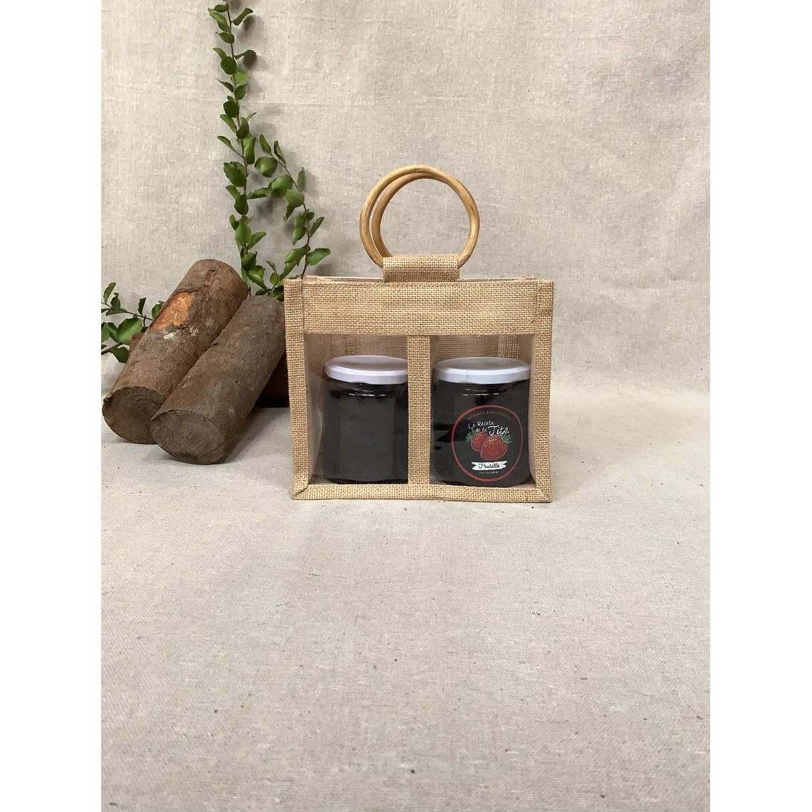 Bolsa de yute 2 frascos M 2