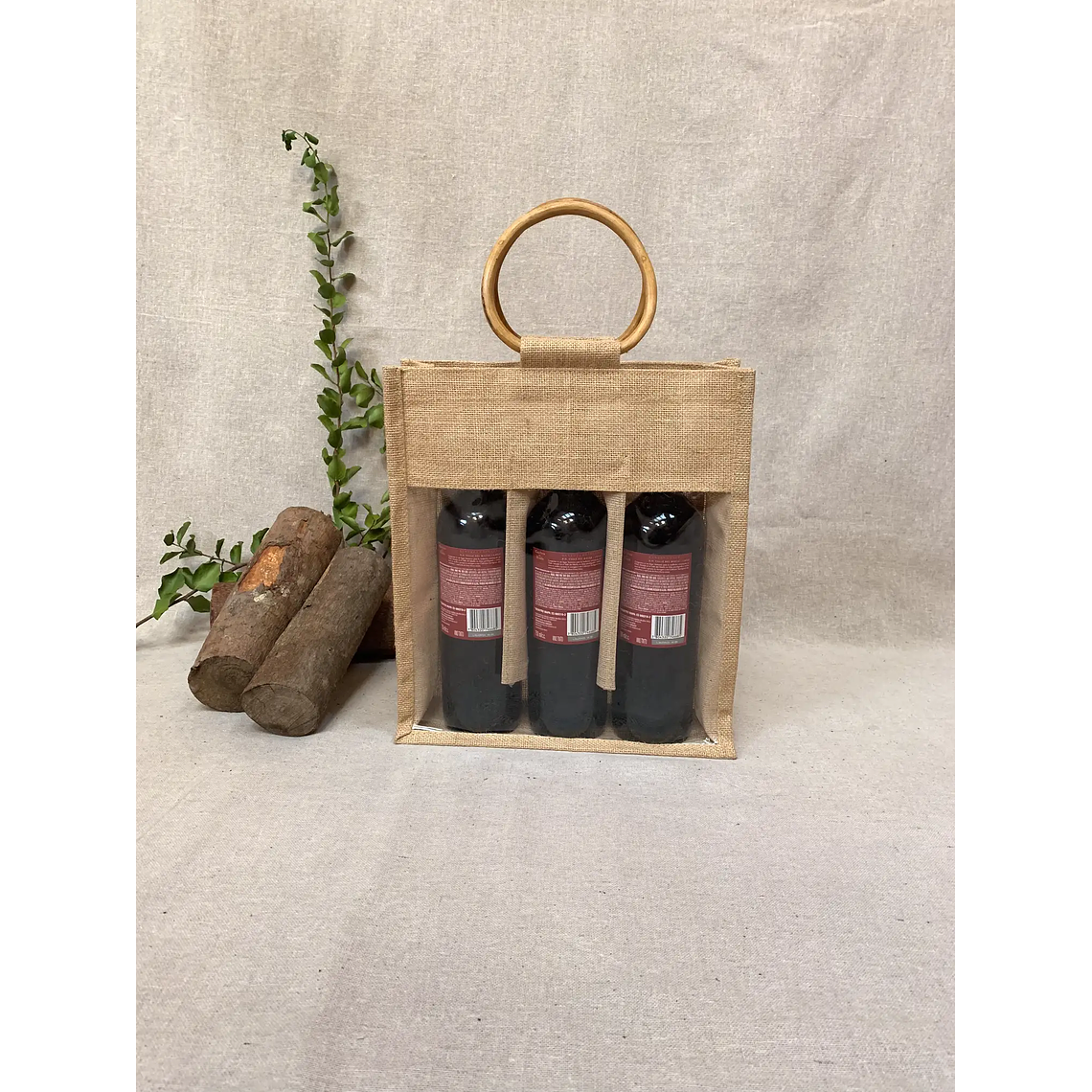 Bolsa de yute 3 botellas 2