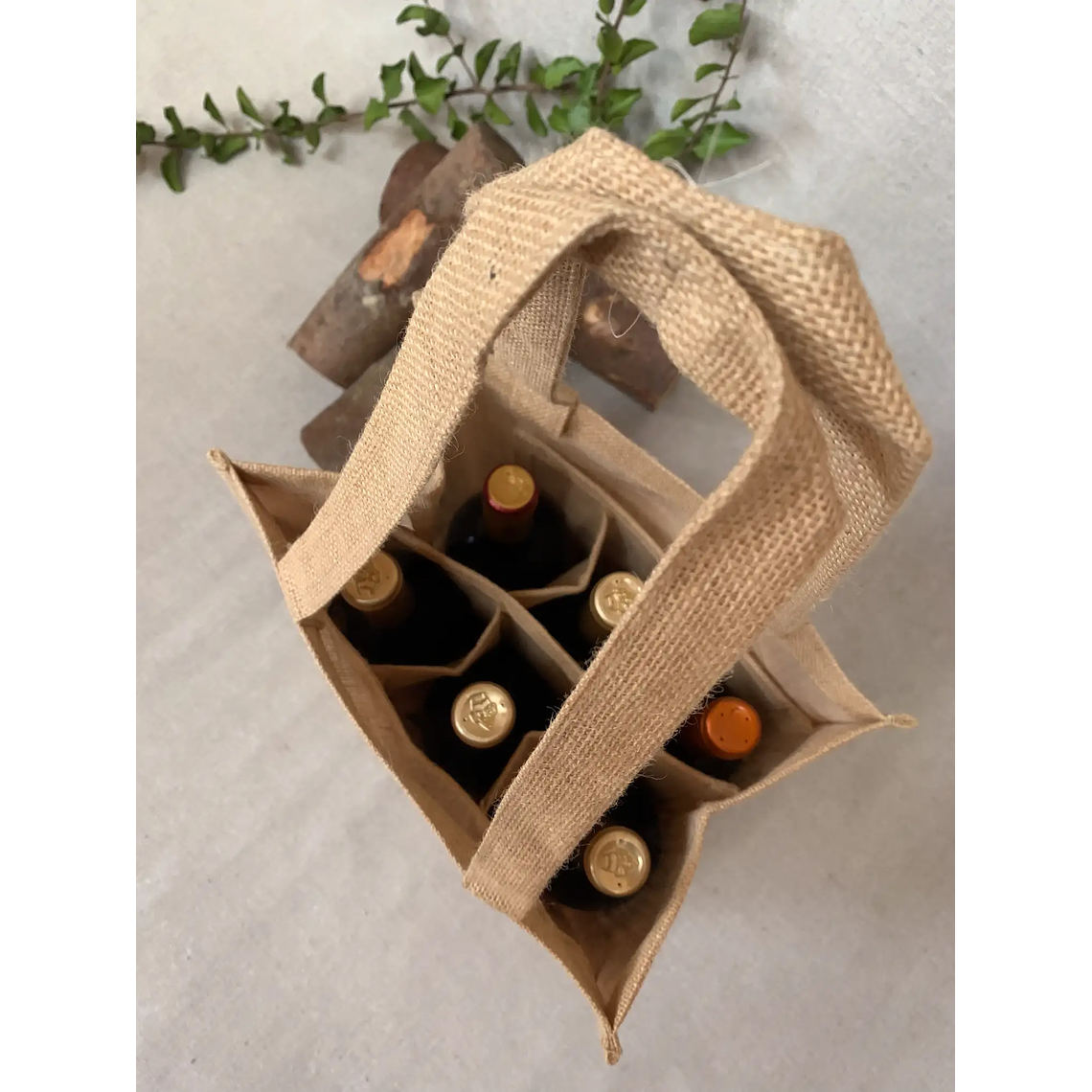Bolsa de yute 6 botellas 5