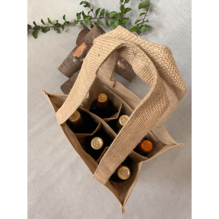 Bolsa de yute 6 botellas 5
