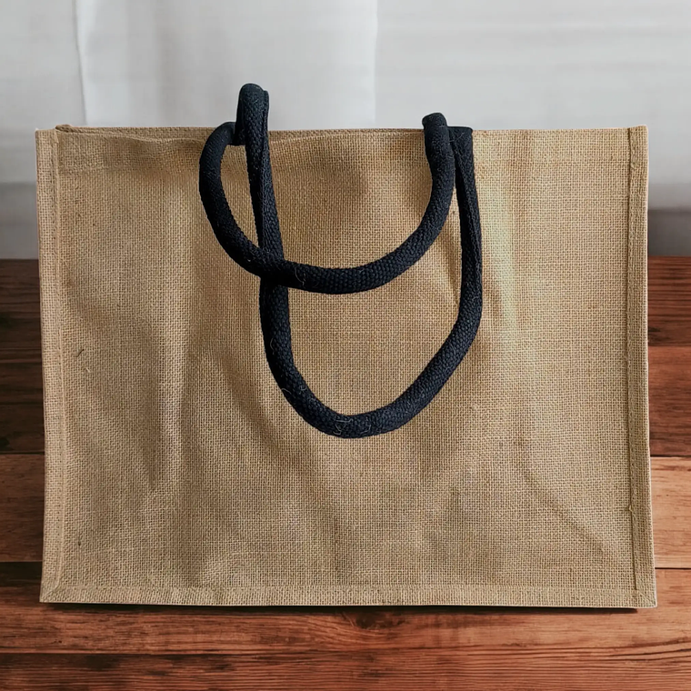Bolsa de yute laminado 35 x 45 x 20 cm – Manilla Negra 4