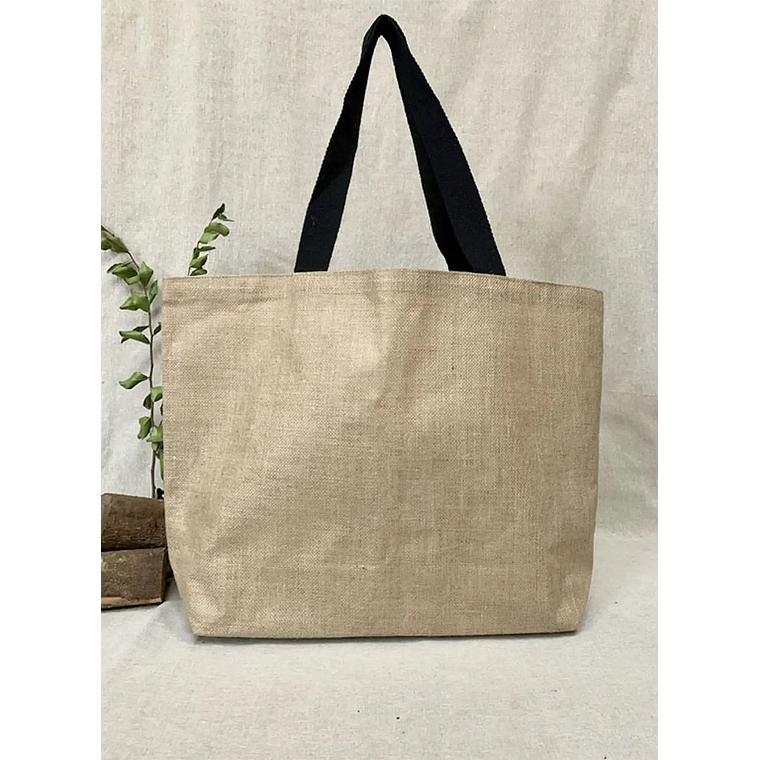 Bolsa de yute laminado 40 x 58 x 15 cm – Manilla Negra 2