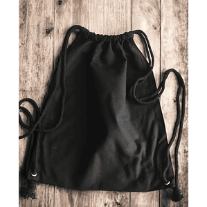 Mochila morral de algodón 42 x 38 cm Negro
