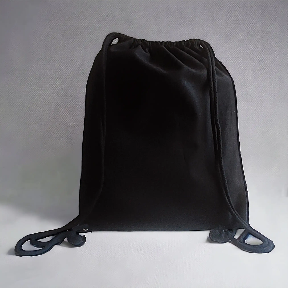 Mochila morral de algodón 42 x 38 cm Negro 3