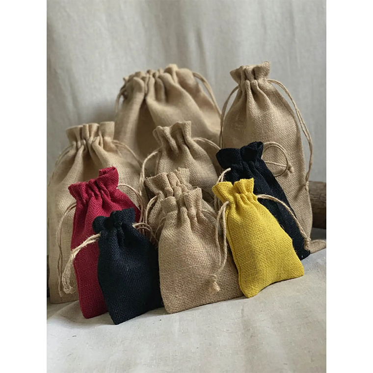 Saco de yute 14 x 19 cm en colores 3