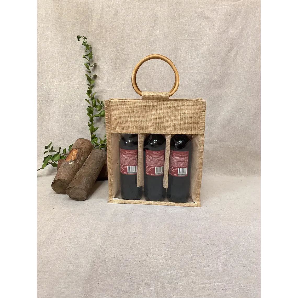 Bolsa de yute 3 botellas – Pack de 25 unidades 2