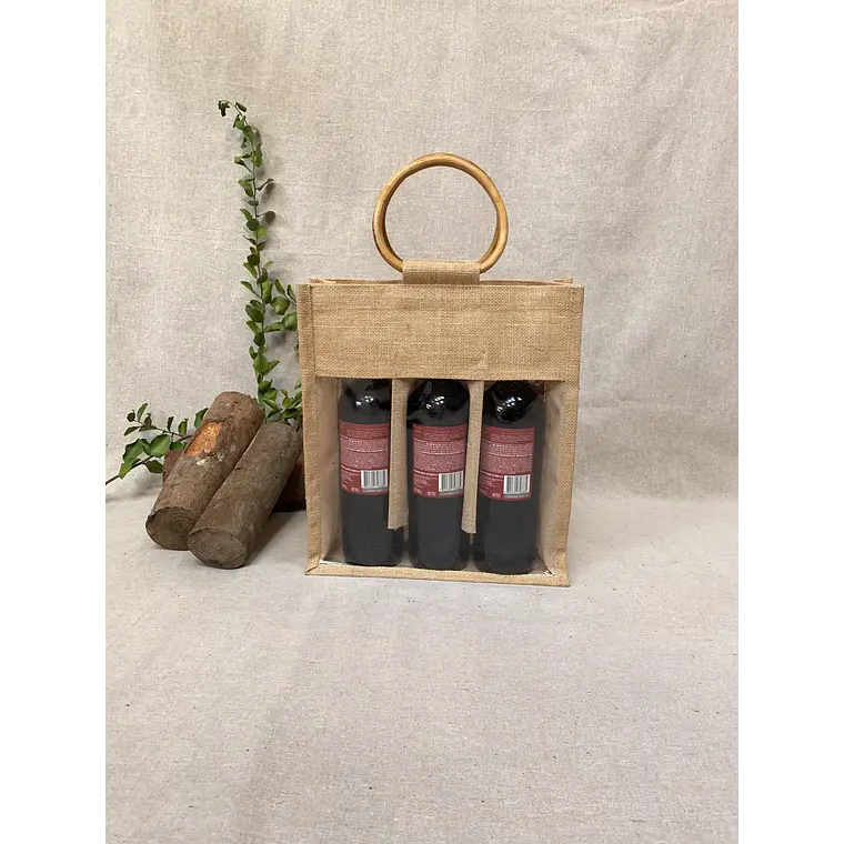 Bolsa de yute 3 botellas – Pack de 25 unidades 2