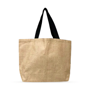 Bolsa de yute laminado 40 x 58 x 15 cm – Manilla Negra – Pack de 25 unidades