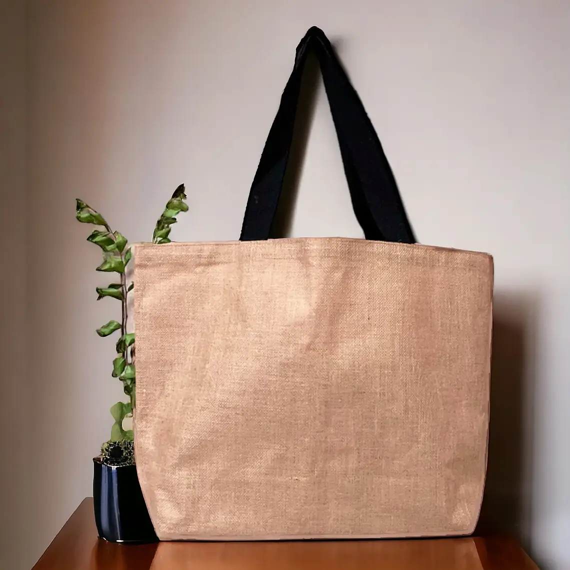 Bolsa de yute laminado 40 x 58 x 15 cm – Manilla Negra – Pack de 25 unidades 4