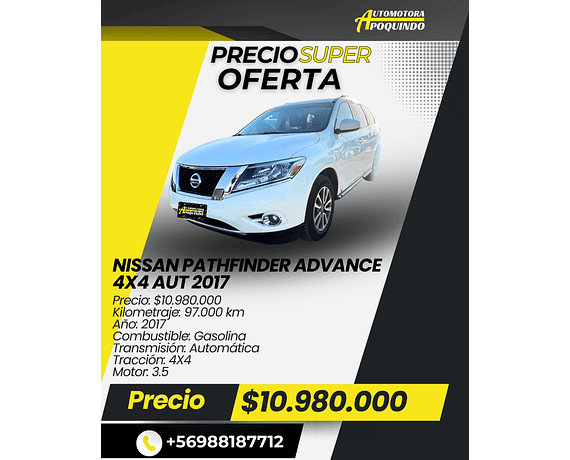 NISSAN PATHFINDER ADVANCE 4X4 AUT 2017 