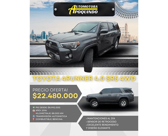 ✨🚙 TOYOTA 4RUNNER 4.0 SR5 4WD