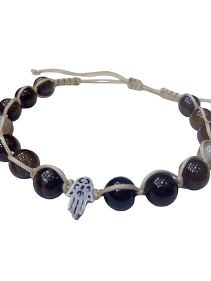 Pulsera Agatha Tejida Macrame dije Hamsa
