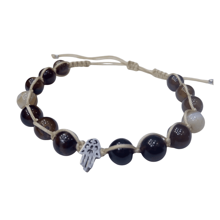 Pulsera Agatha Tejida Macrame dije Hamsa 1