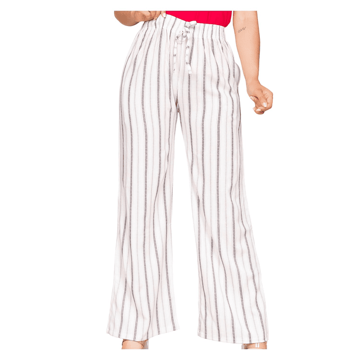 Pantalón Lino a Rayas Elasticado Jennifer Mujer 1
