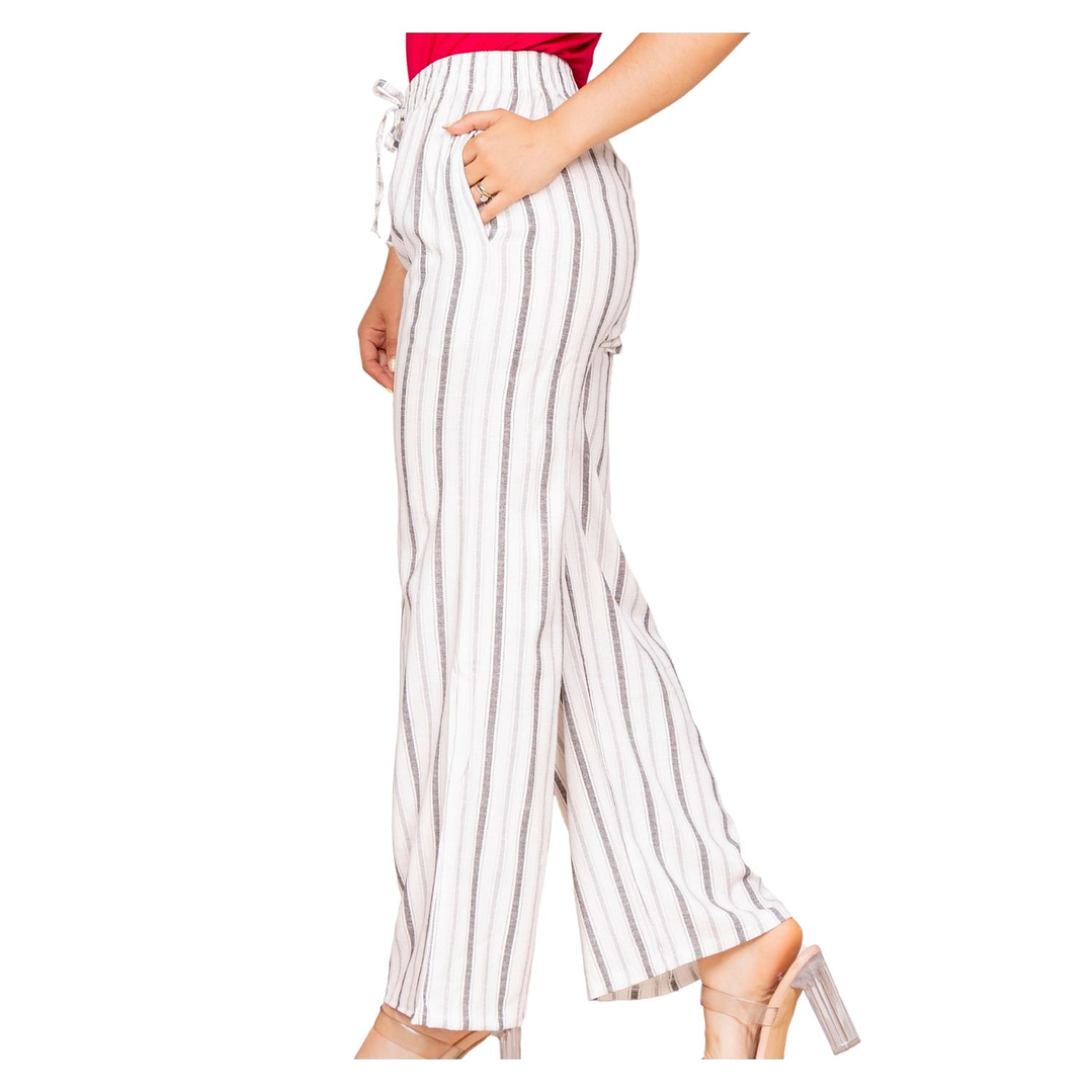Pantalón Lino a Rayas Elasticado Jennifer Mujer 3