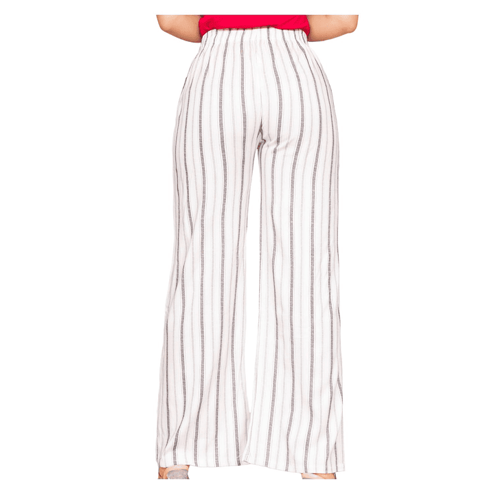 Pantalón Lino a Rayas Elasticado Jennifer Mujer 4