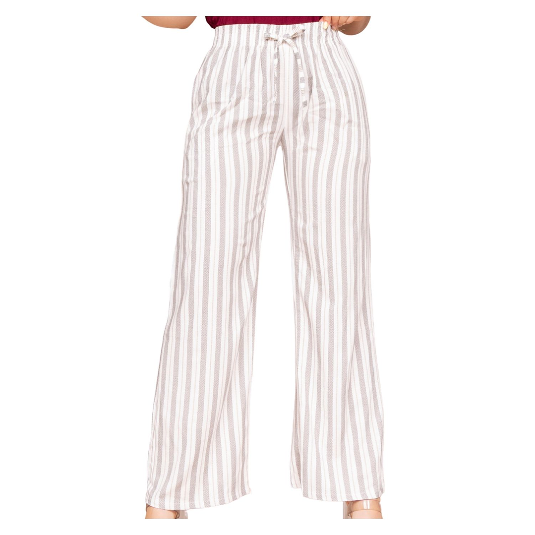 Pantalón Lino a Rayas Elasticado Jennifer Mujer 6