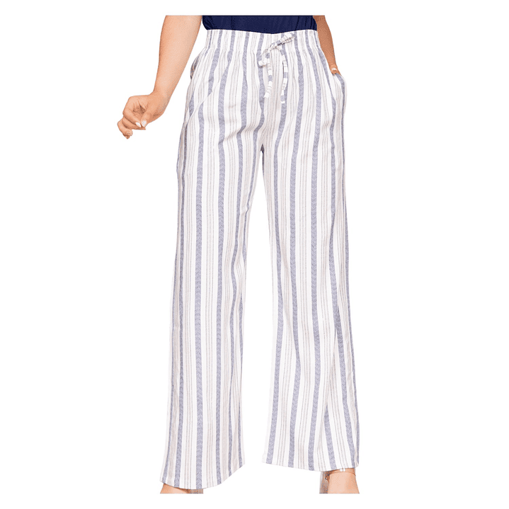 Pantalón Lino a Rayas Elasticado Jennifer Mujer 11